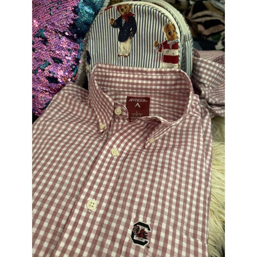 South Carolina Gamecocks Button Down Collar Shirt Antigua Men's L